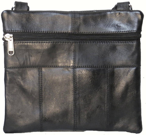 Genuine Lambskin Leather Women's Cross Body Bag BLACK