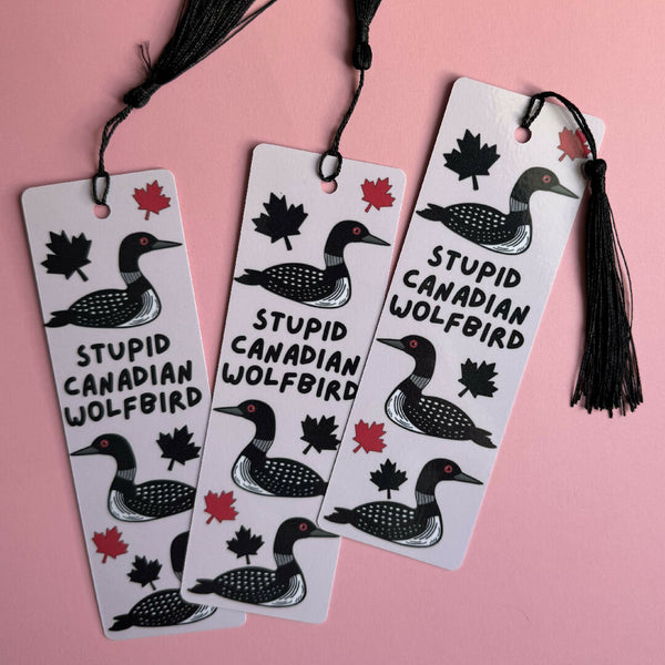 Hockey Romance Double Sided Tassel Bookmark (Wolf Bird) by A Spoonful of Becky Designs