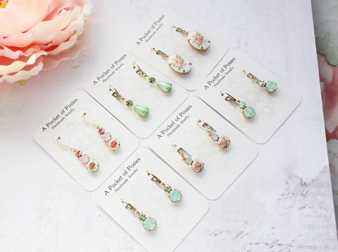 Small Earrings | Chrysolite Opal Glass   | Mint Earrings