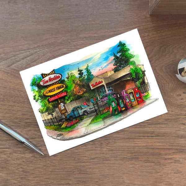 Tim Horton's Coffee Shop Postcard - Timmies