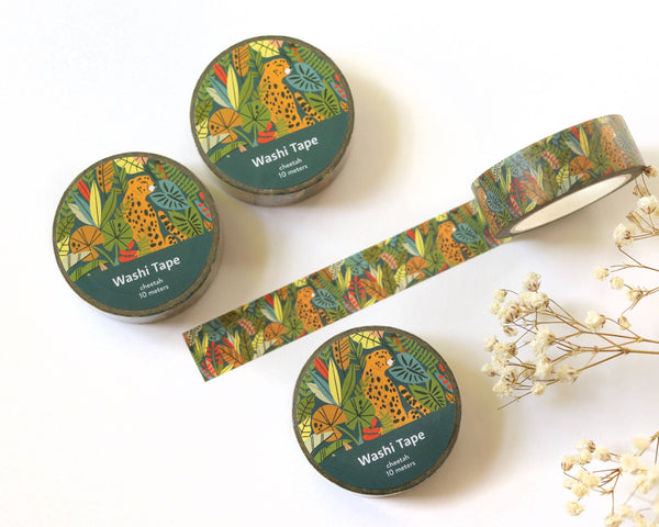Tropical Jungle Cheetah Washi Tape - 15mm x 10m