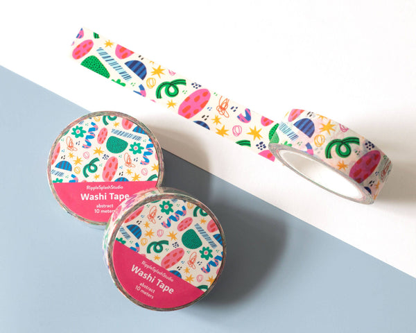 Colorful Abstract Shapes Washi Tape - 15mm x 10m