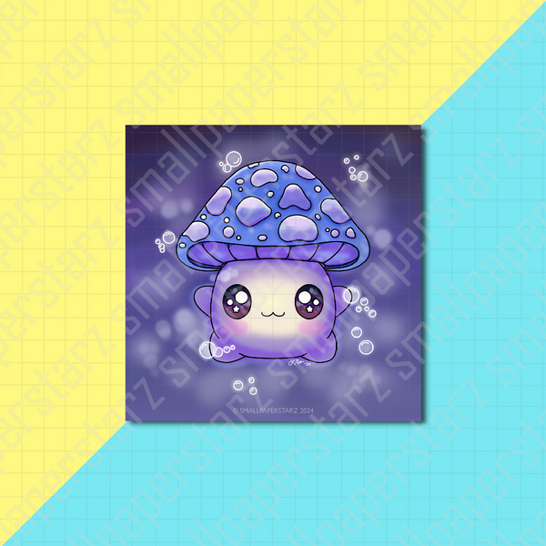A031 - Floating Mushie 5x5in Signed Art Print