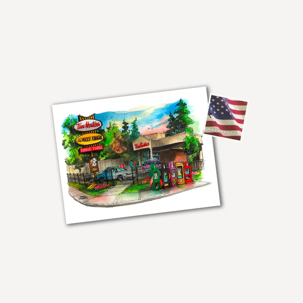 Tim Horton's Coffee Shop Postcard - Timmies