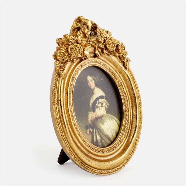 Gold Resin 3D Oval Vintage PhotoFrame, 5.5