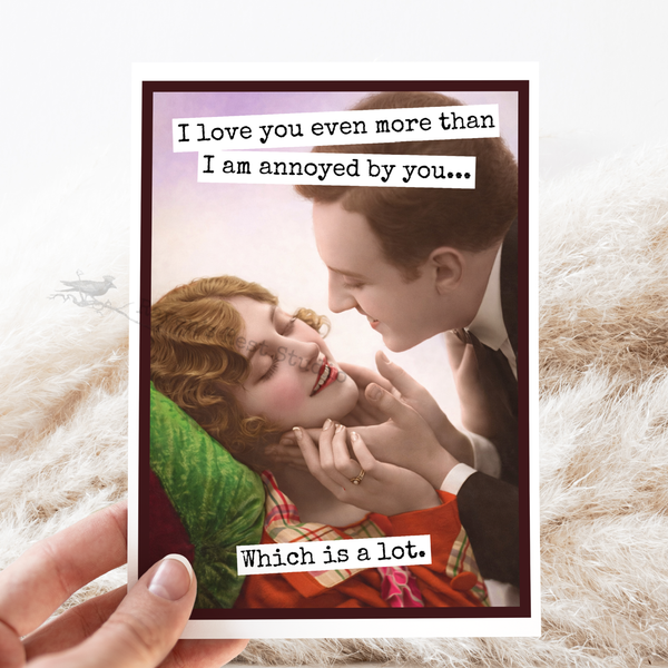 Carte d'amour sarcastique – Carte photo vintage pour la Saint-Valentin/un anniversaire
