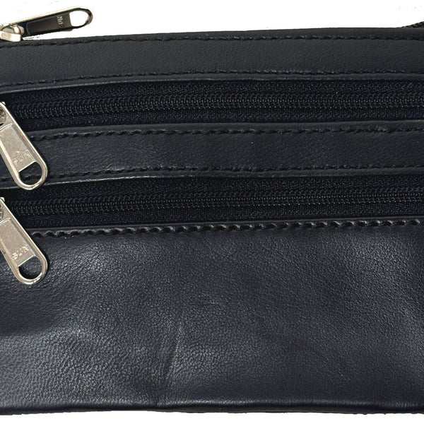 Genuine Leather Zipper Unisex Change Purse