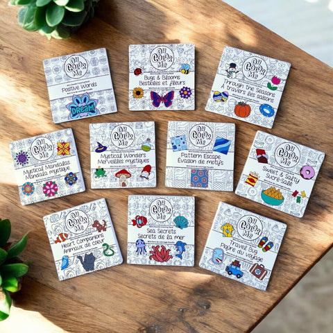 Mini Coloring Book Positive Words, 4"x4", Valentines Gift