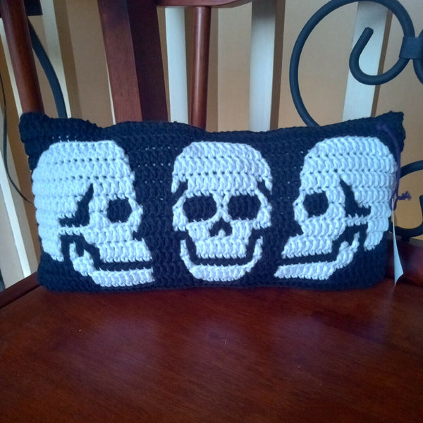 3 Skull Pillow
