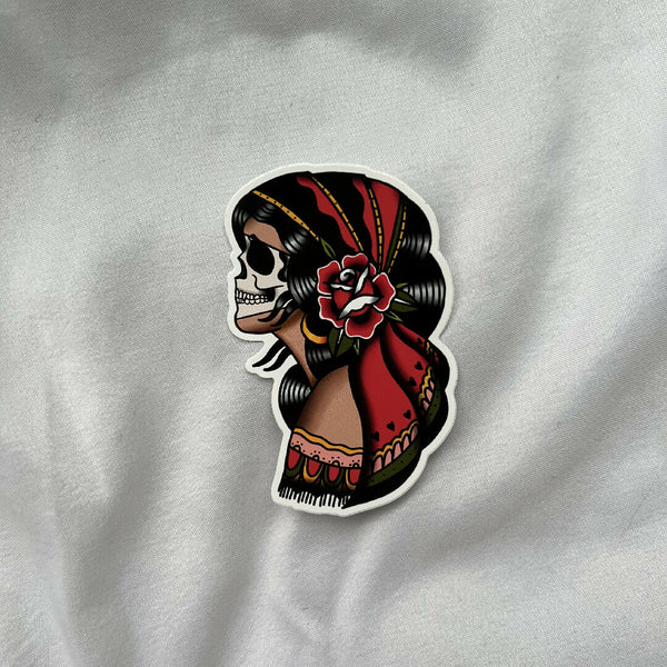 Skull lady sticker