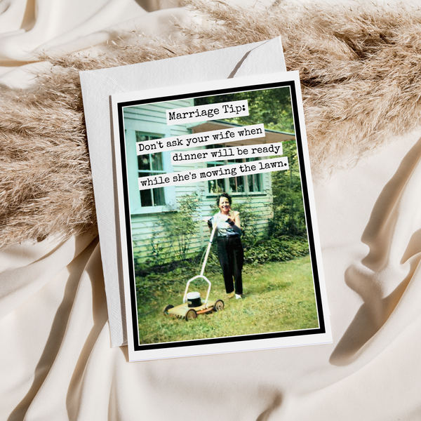 CARD. Marriage Tip. Funny Greeting Card. Anniversary.