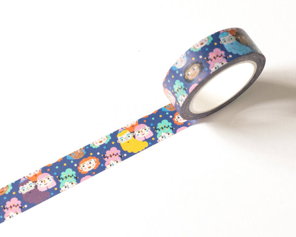 Colorful Faces Washi Tape - 15mm x 10m