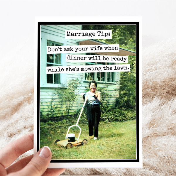 CARD. Marriage Tip. Funny Greeting Card. Anniversary.