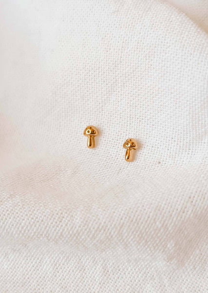Little Mushroom - Gold plated earrings