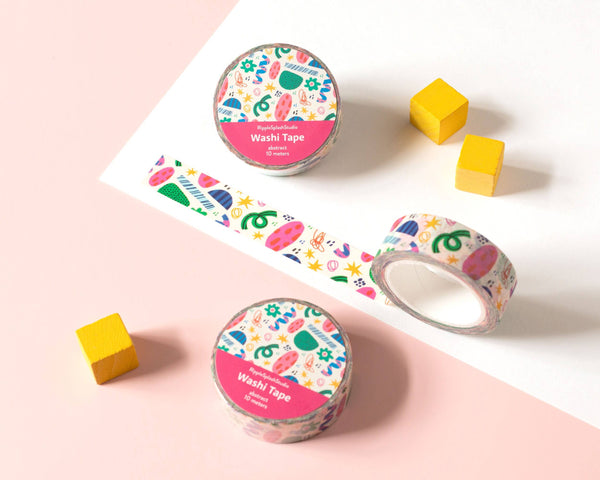 Colorful Abstract Shapes Washi Tape - 15mm x 10m