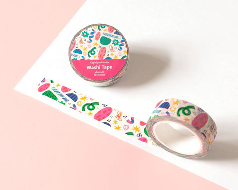 Colorful Abstract Shapes Washi Tape - 15mm x 10m