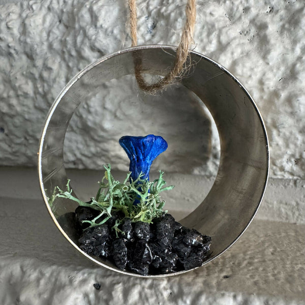 Ring Mushroom Ornament -blue flat cap mushroom