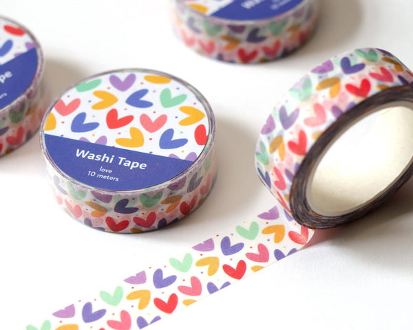 Colorful Hearts Washi Tape - 15mm x 10m