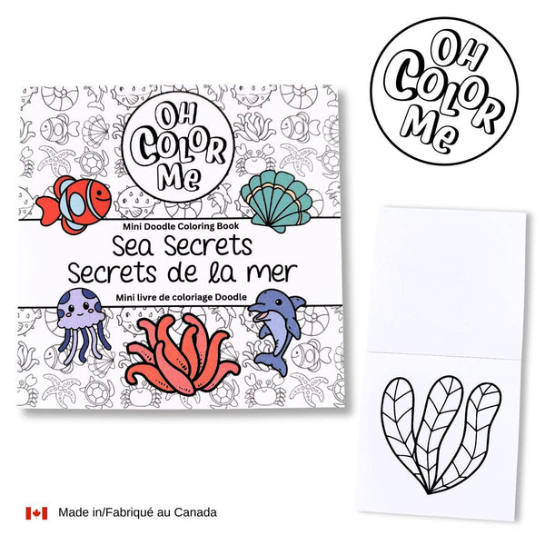 Mini livre de coloriage Secrets de la mer, 10 x 10 cm, cadeau de Saint-Valentin