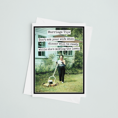 CARD. Marriage Tip. Funny Greeting Card. Anniversary.