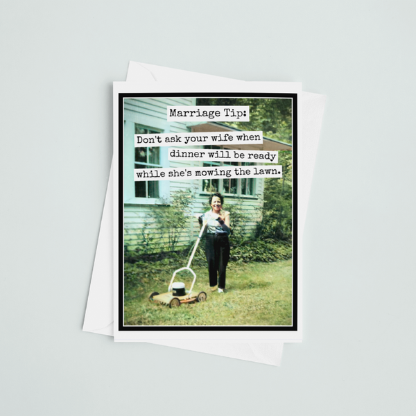 CARD. Marriage Tip. Funny Greeting Card. Anniversary.