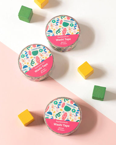 Colorful Abstract Shapes Washi Tape - 15mm x 10m