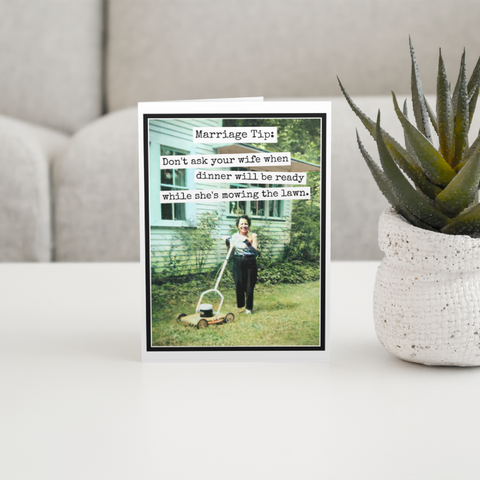 CARD. Marriage Tip. Funny Greeting Card. Anniversary.