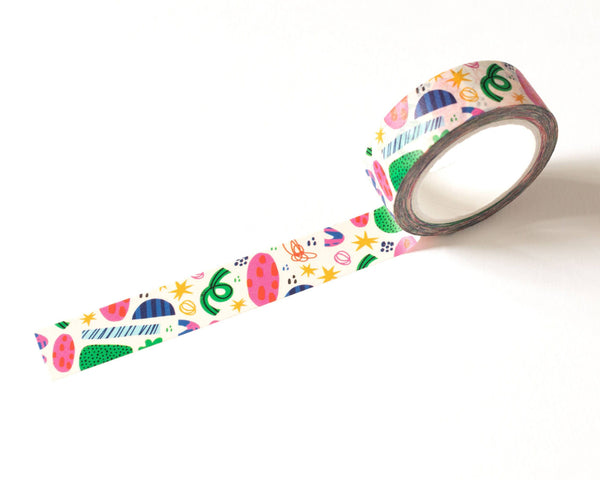 Colorful Abstract Shapes Washi Tape - 15mm x 10m