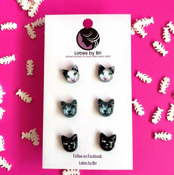 It's Meow or Never - Cat Head 3 Pack - White, Grey, Black
