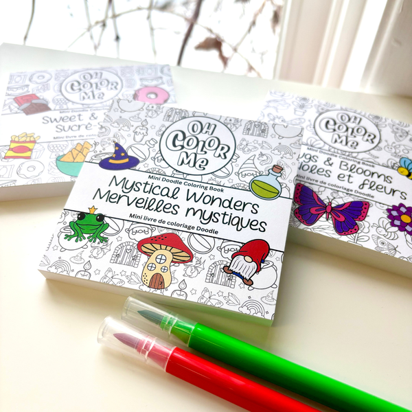 Mini livre de coloriage Insectes et Fleurs, 10 x 10 cm, cadeau de Saint-Valentin