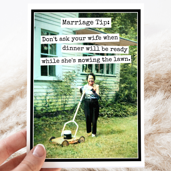 CARD. Marriage Tip. Funny Greeting Card. Anniversary.
