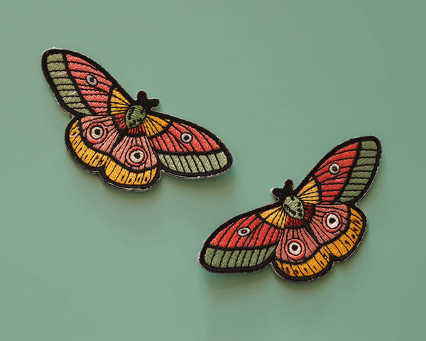 Colorful Moth Iron-On Patch