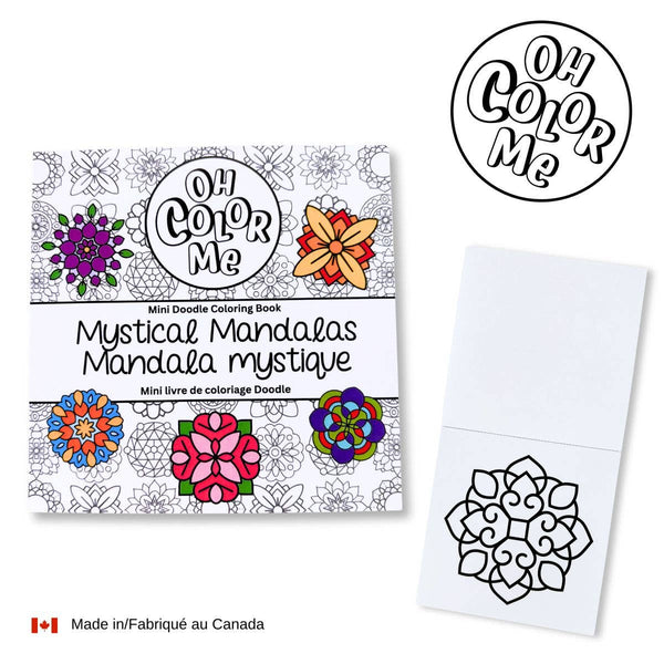 Mini Coloring Book Mystical Mandalas, 4"x4", Valentines Gift