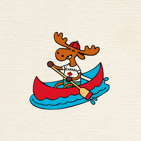 Canoeing Moose Enamel Pin