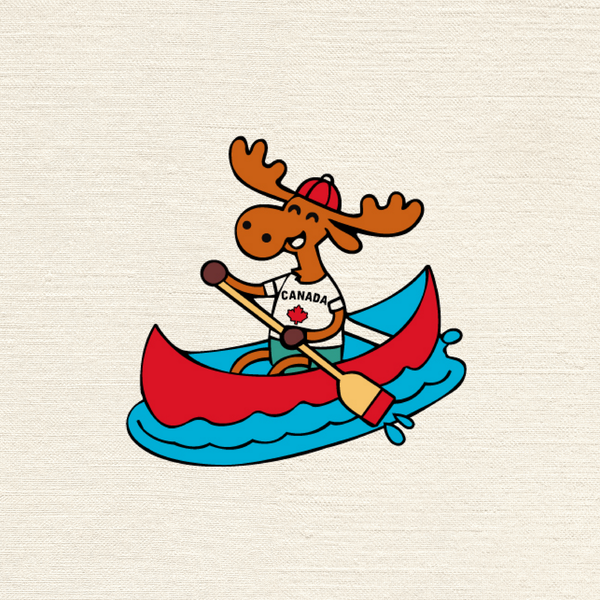 Canoeing Moose Enamel Pin