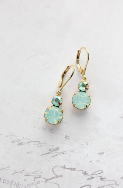 Small Earrings | Chrysolite Opal Glass   | Mint Earrings