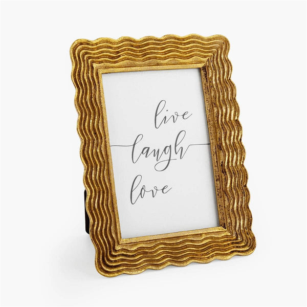 Gold Resin 3D Wavy Photo Frame,4x6