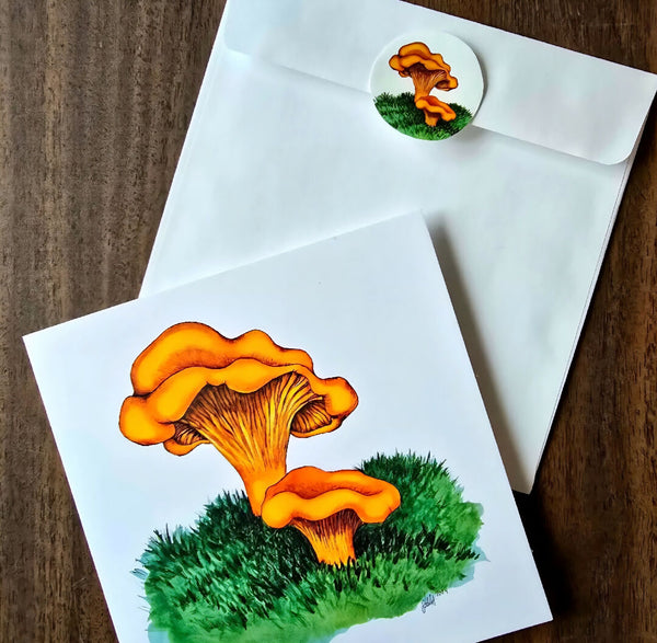 Golden Chanterelle Mushroom Card