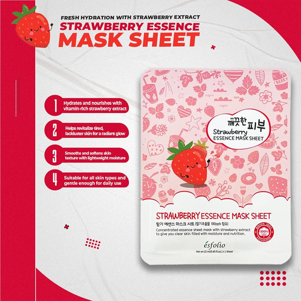 Masque en tissu à l'essence de fraise 