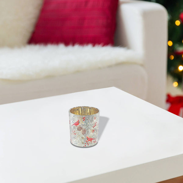 Glass Candle Holder Cardinal Small
