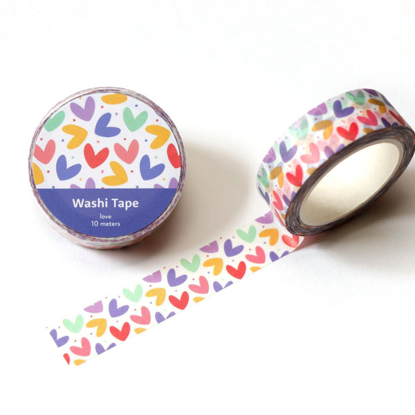 Colorful Hearts Washi Tape - 15mm x 10m
