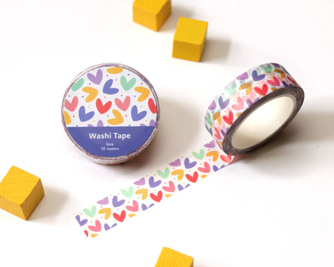 Colorful Hearts Washi Tape - 15mm x 10m