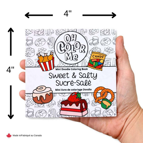 Mini livre de coloriage sucré-salé, ÉDITION MISE À JOUR 4"x4"