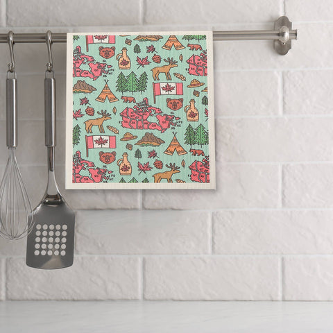 Swedish Dish Cloth Set Of 2 Canadiana Assorted  ES-1016AB