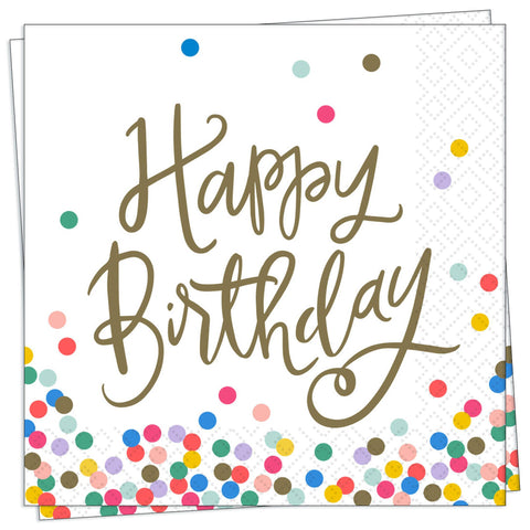 Happy Birthday Script Cocktail Napkin