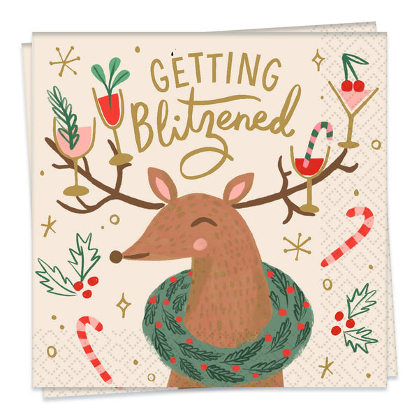 Getting Blitzened Cocktail Napkin