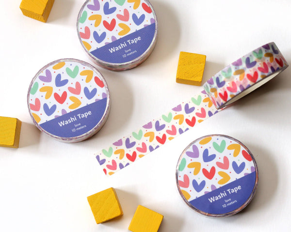 Colorful Hearts Washi Tape - 15mm x 10m