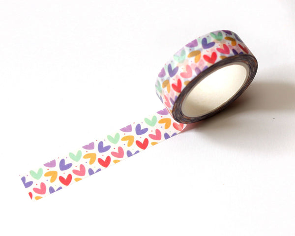 Colorful Hearts Washi Tape - 15mm x 10m
