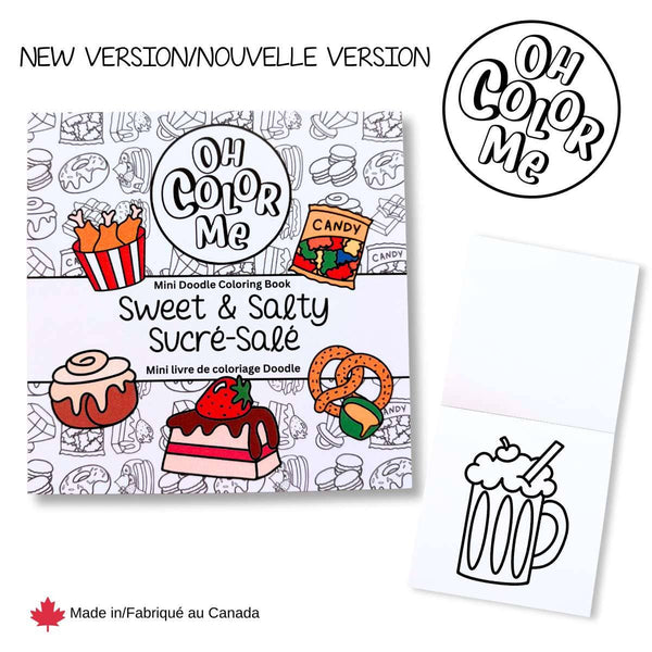 Mini Coloring Book Sweet & Salty, UPDATED EDITION 4"x4"