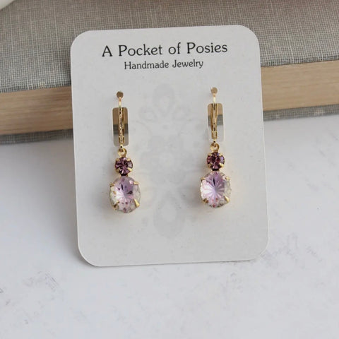 Etched Glass Drop Earrings | Aurora Iridescent Floral